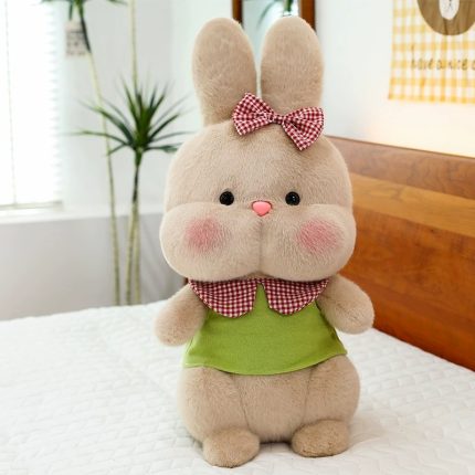 Adorable Bobo Rabbit Plush Toy - Round Pillow Stuffed Animal Sleep Companion for Girls Kids Gift